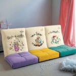贅沢刺繍のゆったりくつろげるローソファー