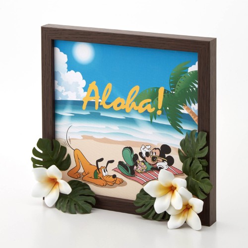 ハワイアンデザインのフェイクグリーンアートボード　ビーチ
