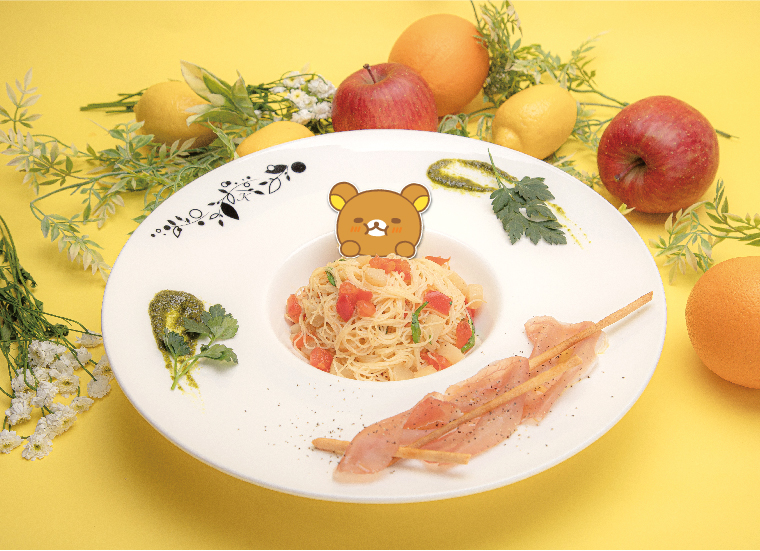 HARAJUKU AR BOX『リラックマのまくまくフルーツカフェ』ひんやり！ももとトマトの冷製パスタ