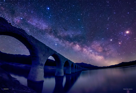 やのまん　ジグソーパズル　KAGAYA　幻の銀河橋（北海道）‐天の川とタウシュベツ川橋梁‐