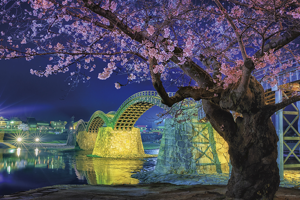 やのまん　KAGAYA　ジグソーパズル　錦帯橋の夜桜