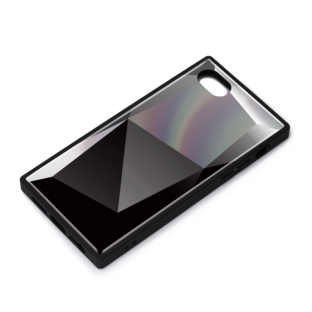  iPhoneSE（第2世代）用 ガラスハイブリッドケース ダイヤ ブラック