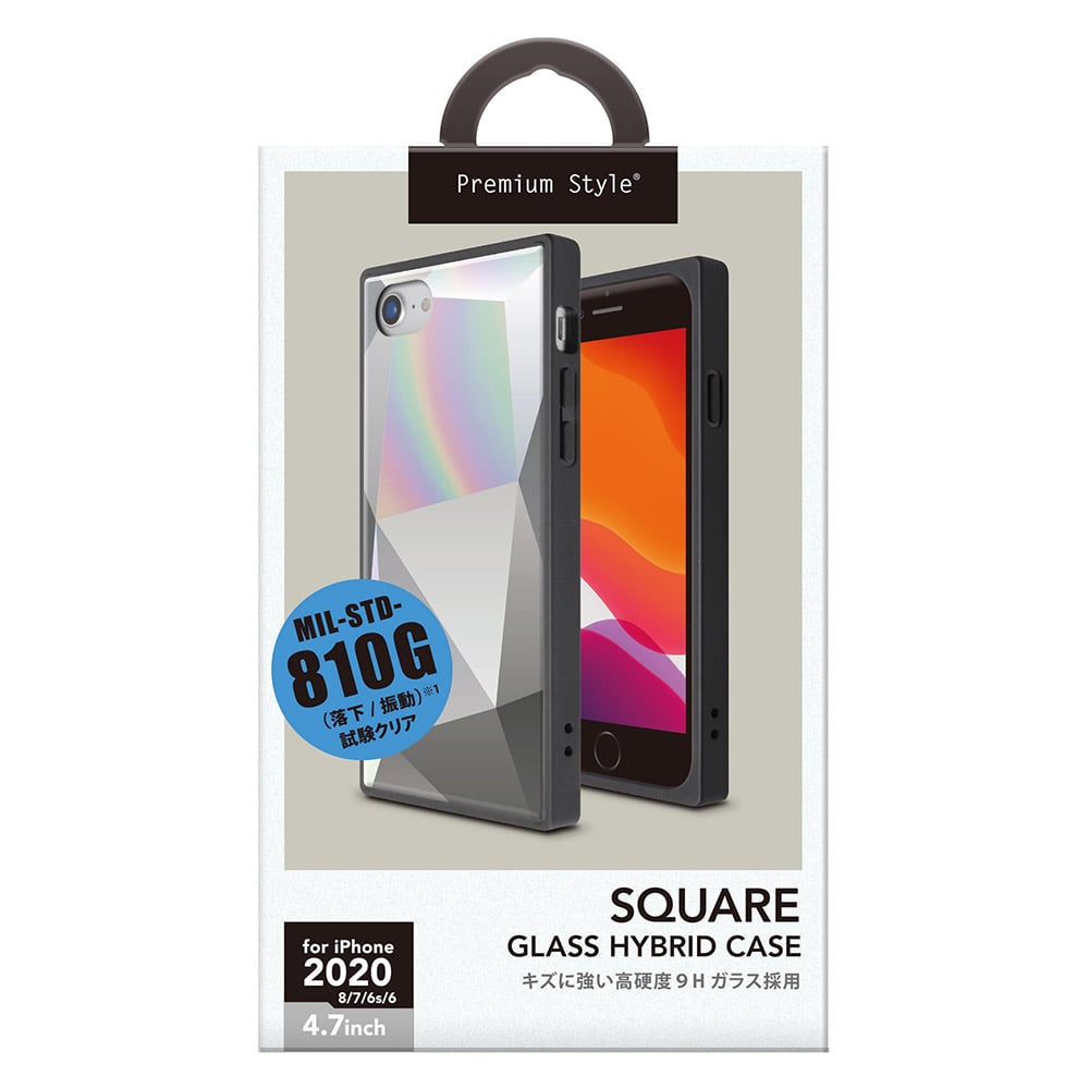  iPhoneSE（第2世代）用 ガラスハイブリッドケース ダイヤ ホワイト２