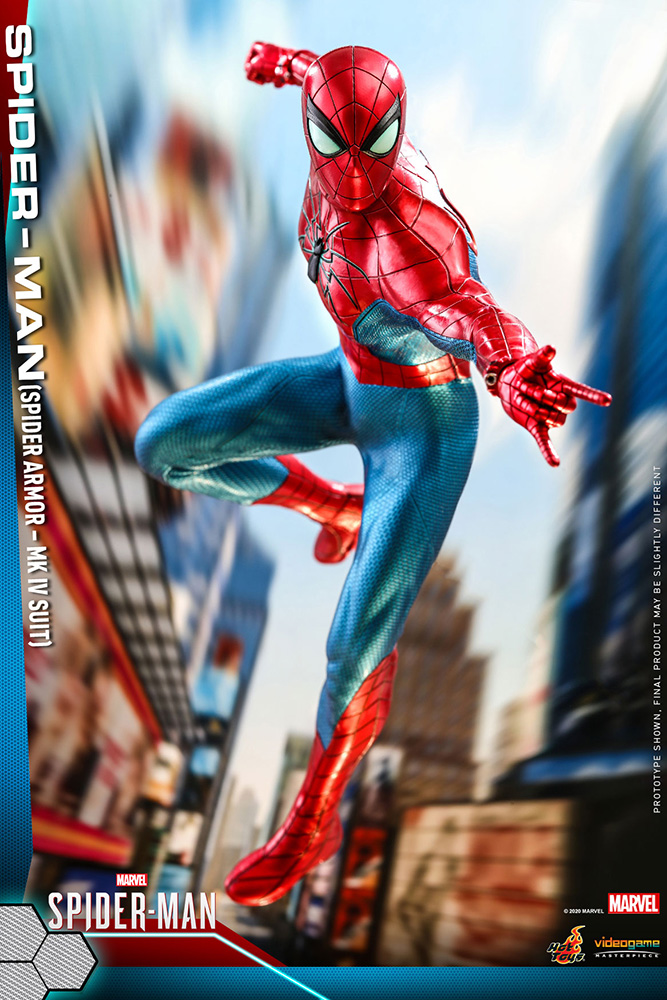 紺×赤 ホットトイズ ビデオゲーム・マスターピース Marvel's Spider-Man スパイダーマン (スパイダー・アーマーMK IVスーツ版)  1/6スケールフィギュア 赤 VGM#43 | gensan.az