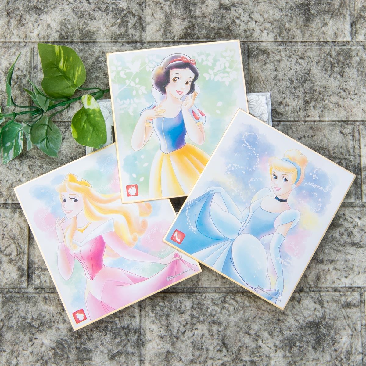 プリンセスたちのオリジナルのアートを使用した全16種 バンダイ 食玩 ディズニー 色紙art Dtimes