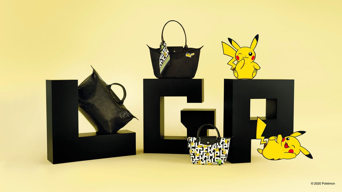 ジョッキー帽をかぶったピカチュウ柄！「Longchamp x Pokémon