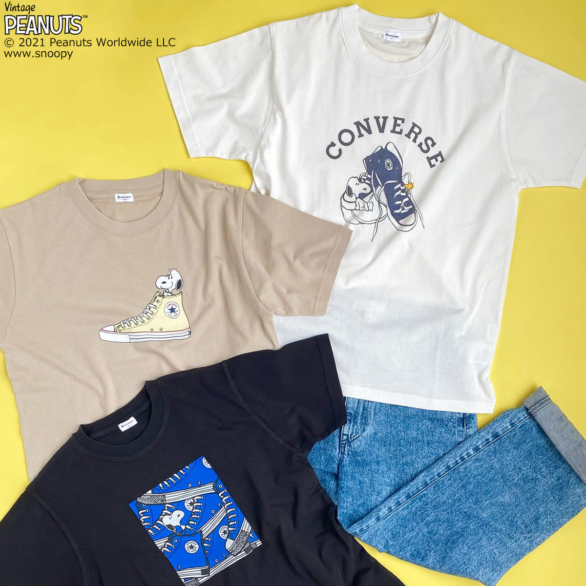 PLAZA「PEANUTS」×「CONVERSE(コンバース)」コラボレーションTシャツ