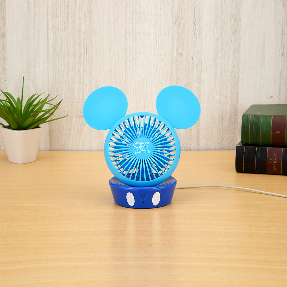 ミッキーマウス　プレミアムUSB卓上扇風機Ver.2　ブルー
