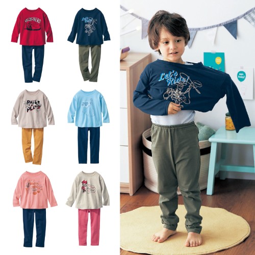 自分でお着替えしやすいTシャツ&ボトムセット