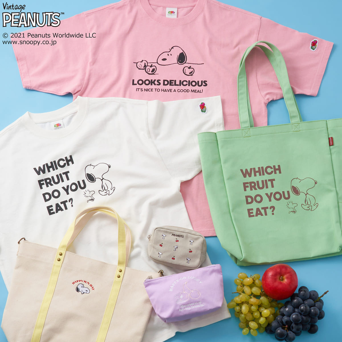 PLAZA「PEANUTS×フルーツオブザルーム」コラボグッズ