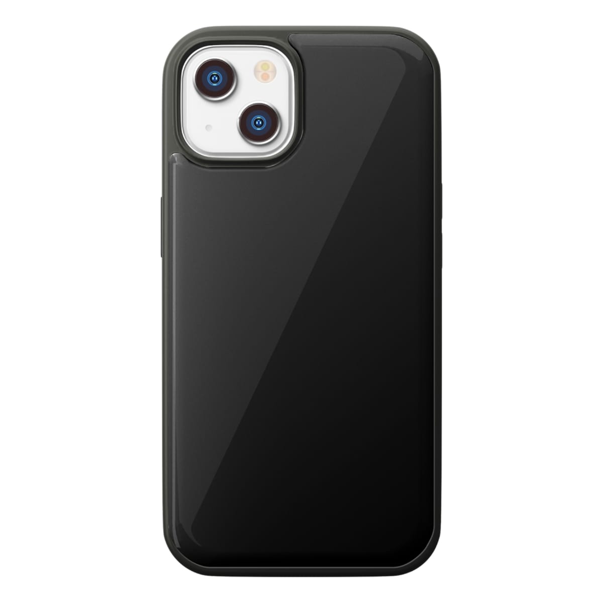 iPhone 13 mini/13/13 Pro用 ハイブリッドタフケース　ブラック背面