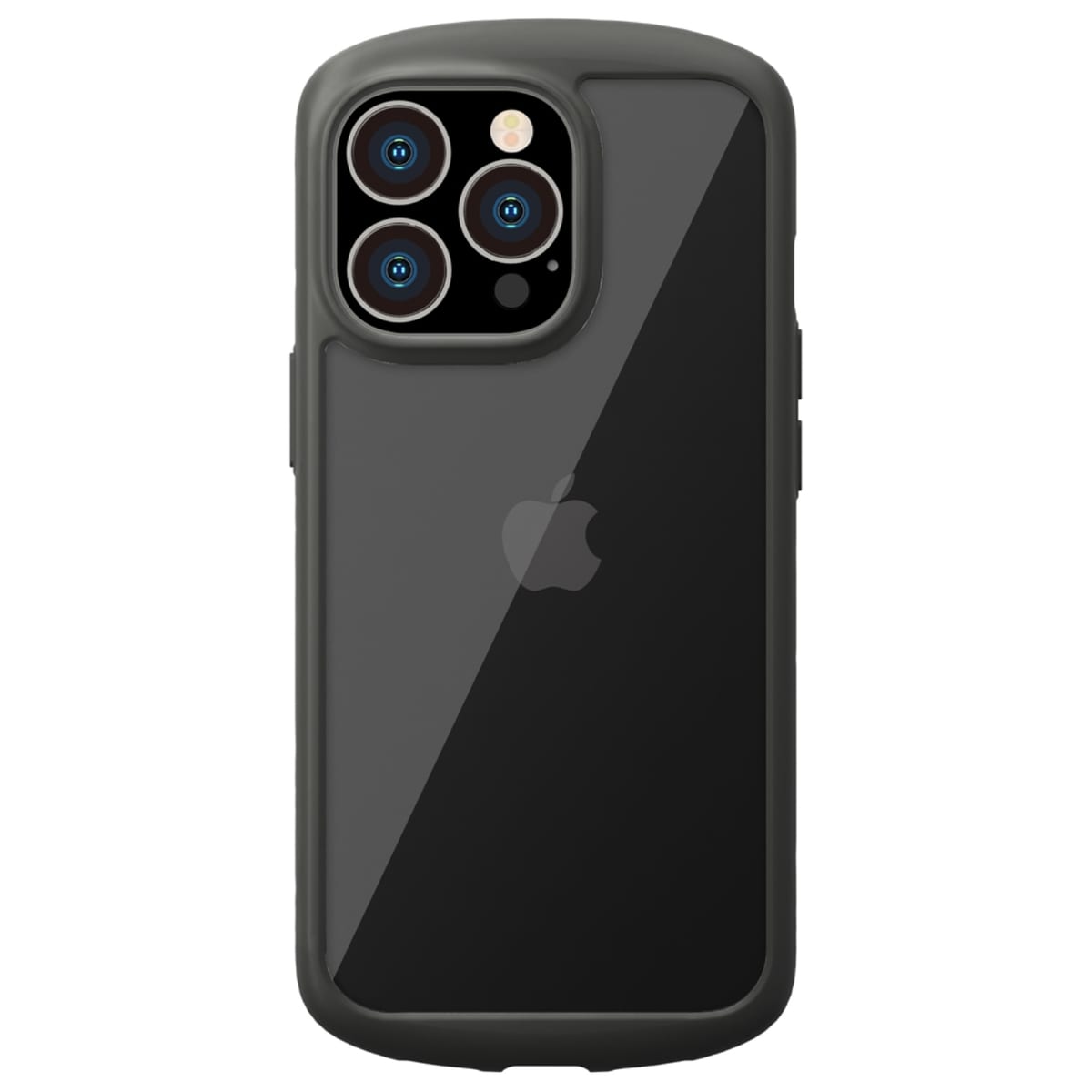 iPhone 13 mini用 ガラスタフケース ラウンド ブラック４
