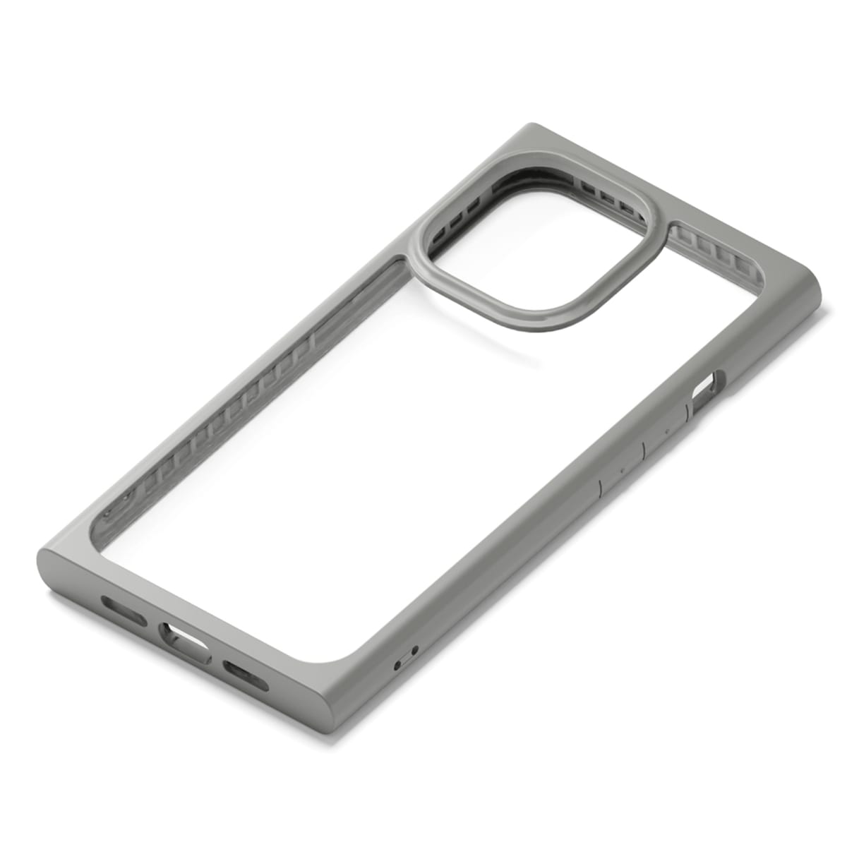 iPhone 13 mini用 ガラスタフケース スクエア グレー1