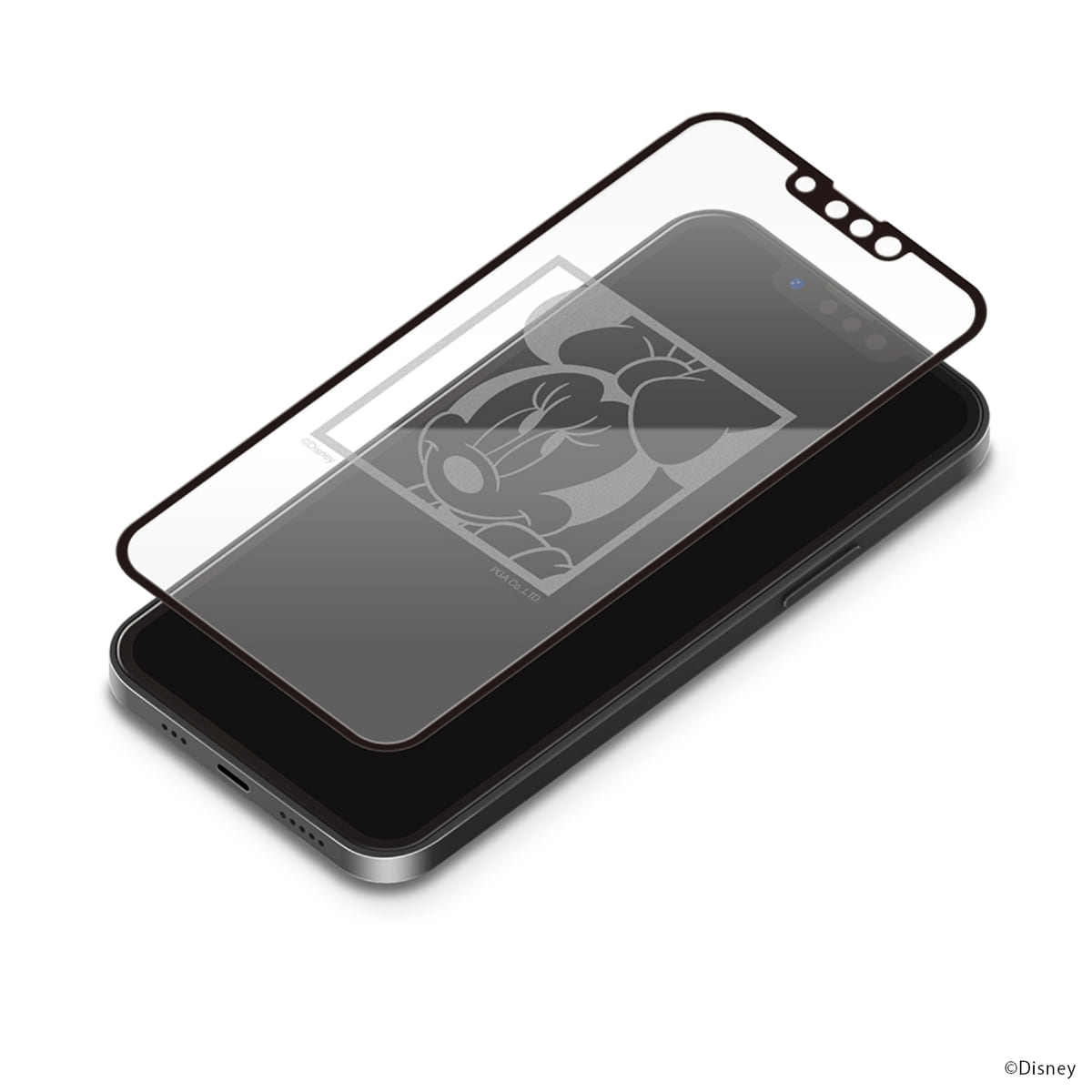 PGA iPhone 13/13 Pro用 抗菌液晶全面保護ガラス [ミニーマウス]