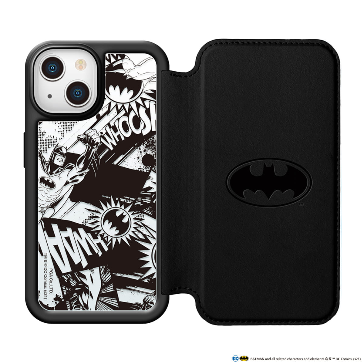 【DC『バットマン』】iPhone 13 mini/13/13 Pro用 ガラスフリップケース(背面)
