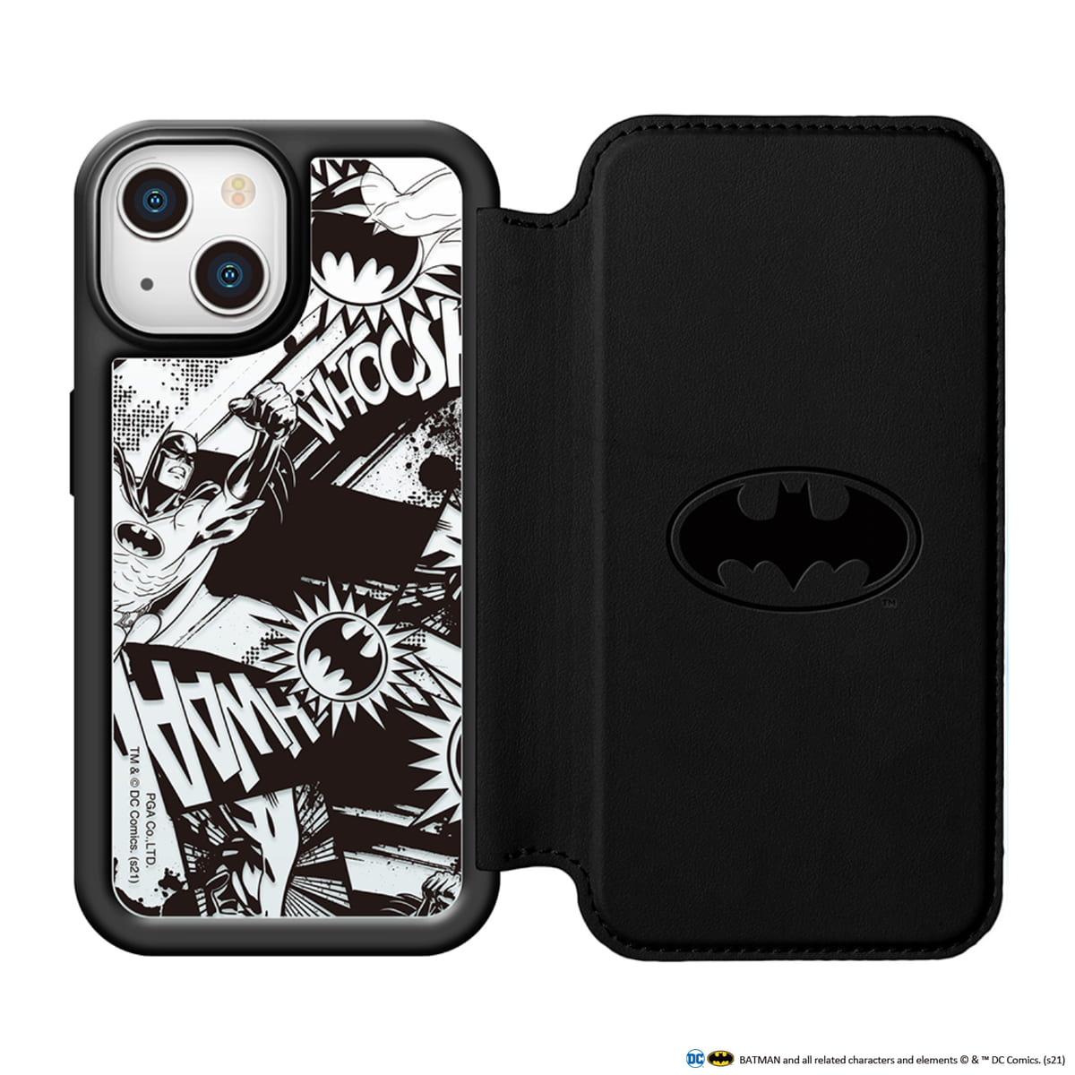 【DC『バットマン』】iPhone 13 mini/13/13 Pro用 ガラスフリップケース（背面）