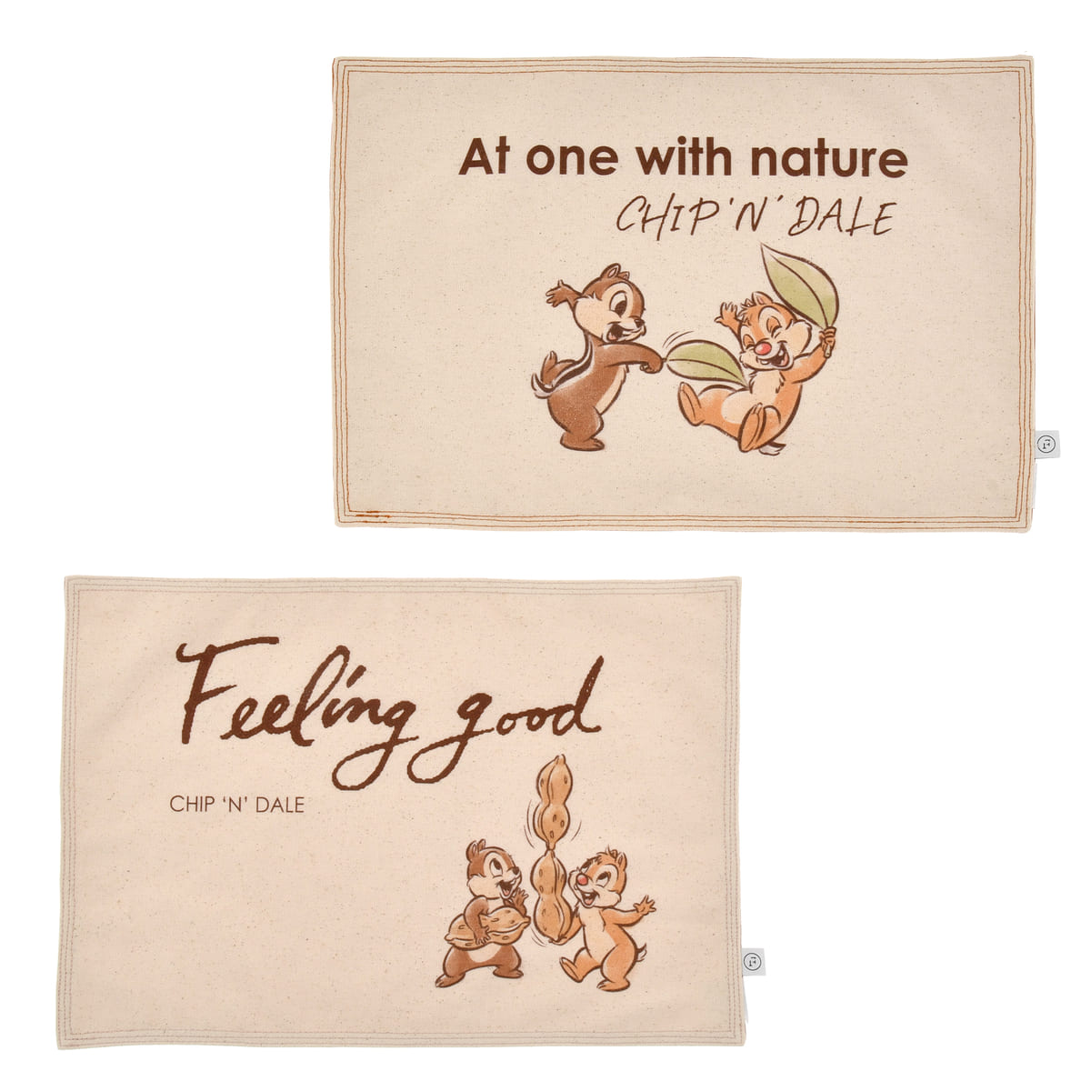 【FOOD TEXTILE】チップ＆デール ランチョンマット リバーシブル ピンク・オレンジ Chip＆Dale FOOD TEXTILE
