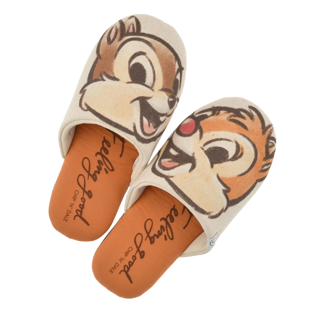 【FOOD TEXTILE】チップ＆デール ルームシューズ オレンジ Chip＆Dale FOOD TEXTILE02