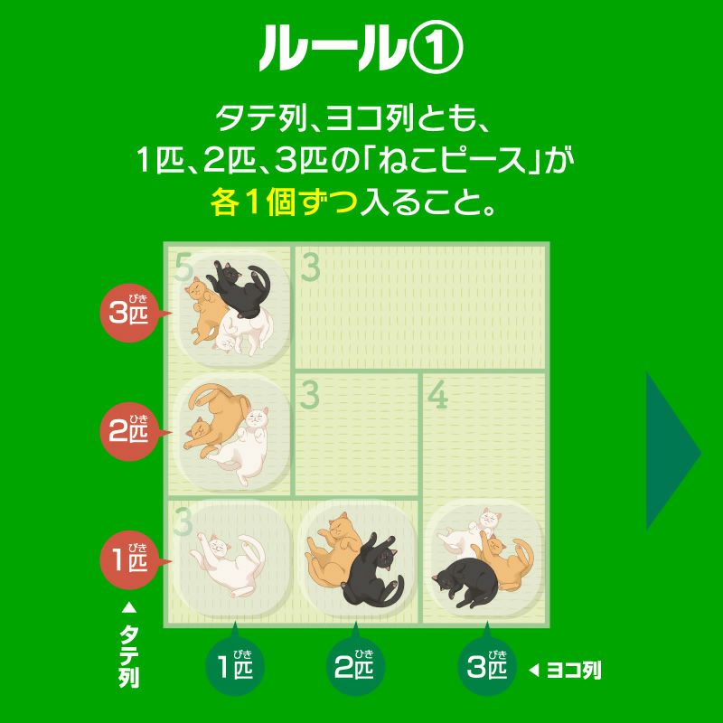 たたみでごろにゃんパズル（ルール1）