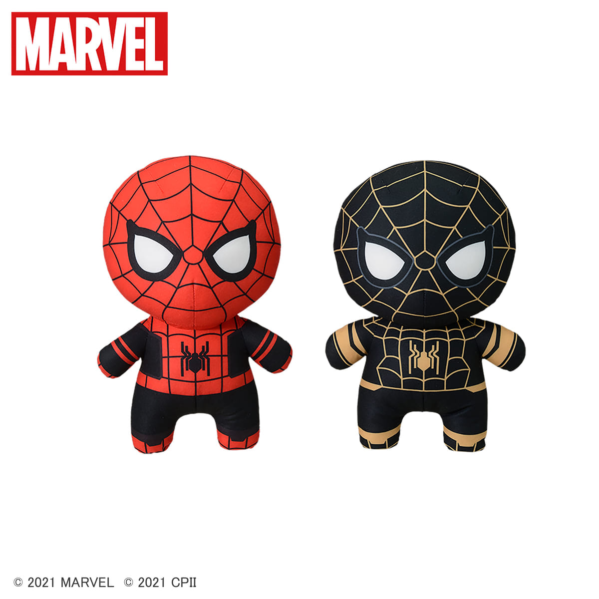 『スパイダーマン：ノー・ウェイ・ホーム』　スペシャルぬいぐるみ“スパイダーマン アップグレードスーツ／スパイダーマン ブラック＆ゴールドスーツ”