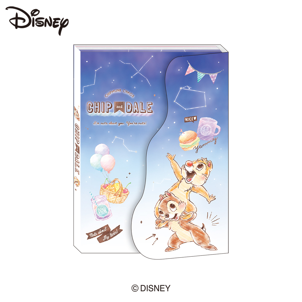 ディズニー「チップ&デール」ダイカットカバー付きメモ　星空