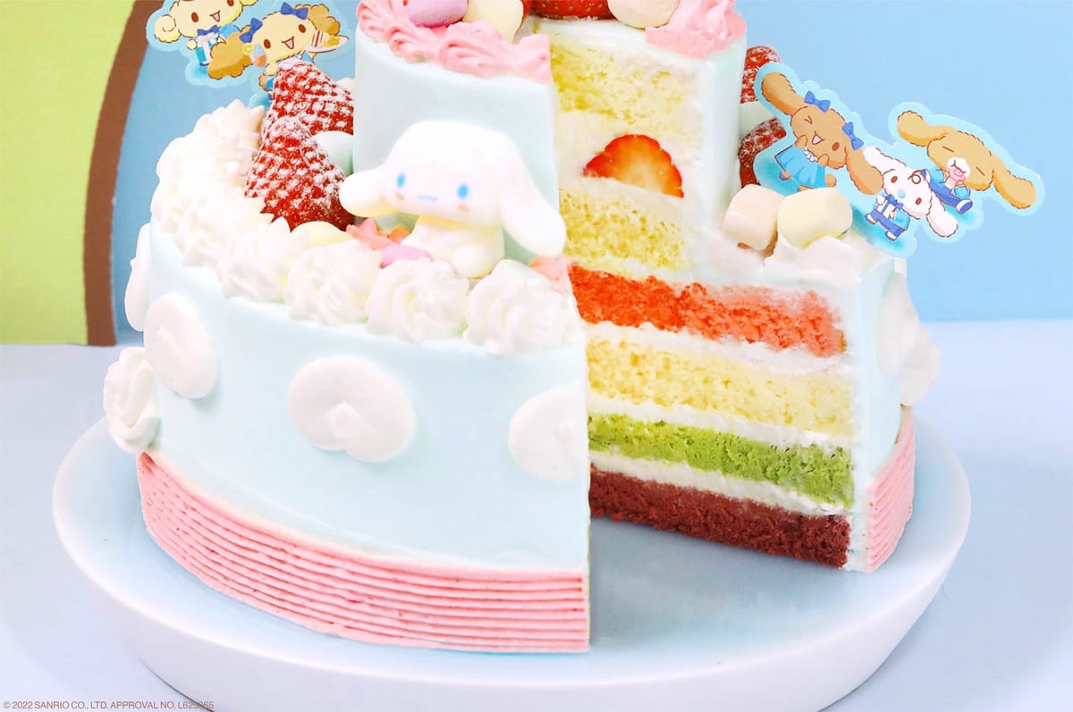 周年を記念した虹色の2段ケーキも登場 Pastel パステル サンリオ シナモロール コラボスイーツ Dtimes