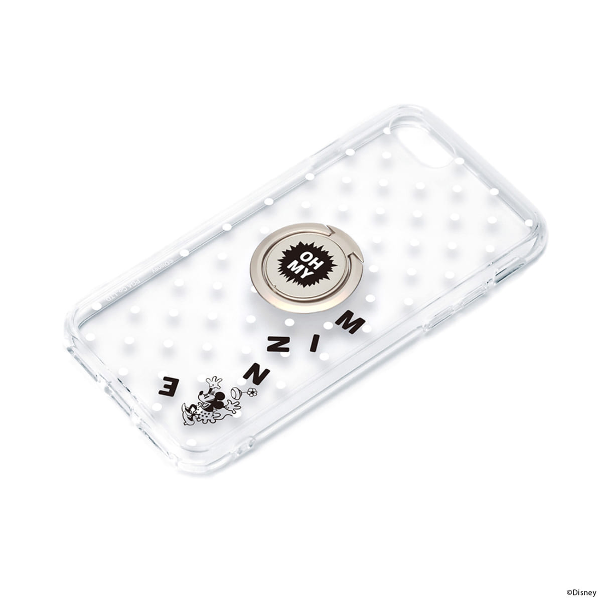 ミニーマウス iPhone SE 第3世代 リング付 抗菌ハイブリッドケース3