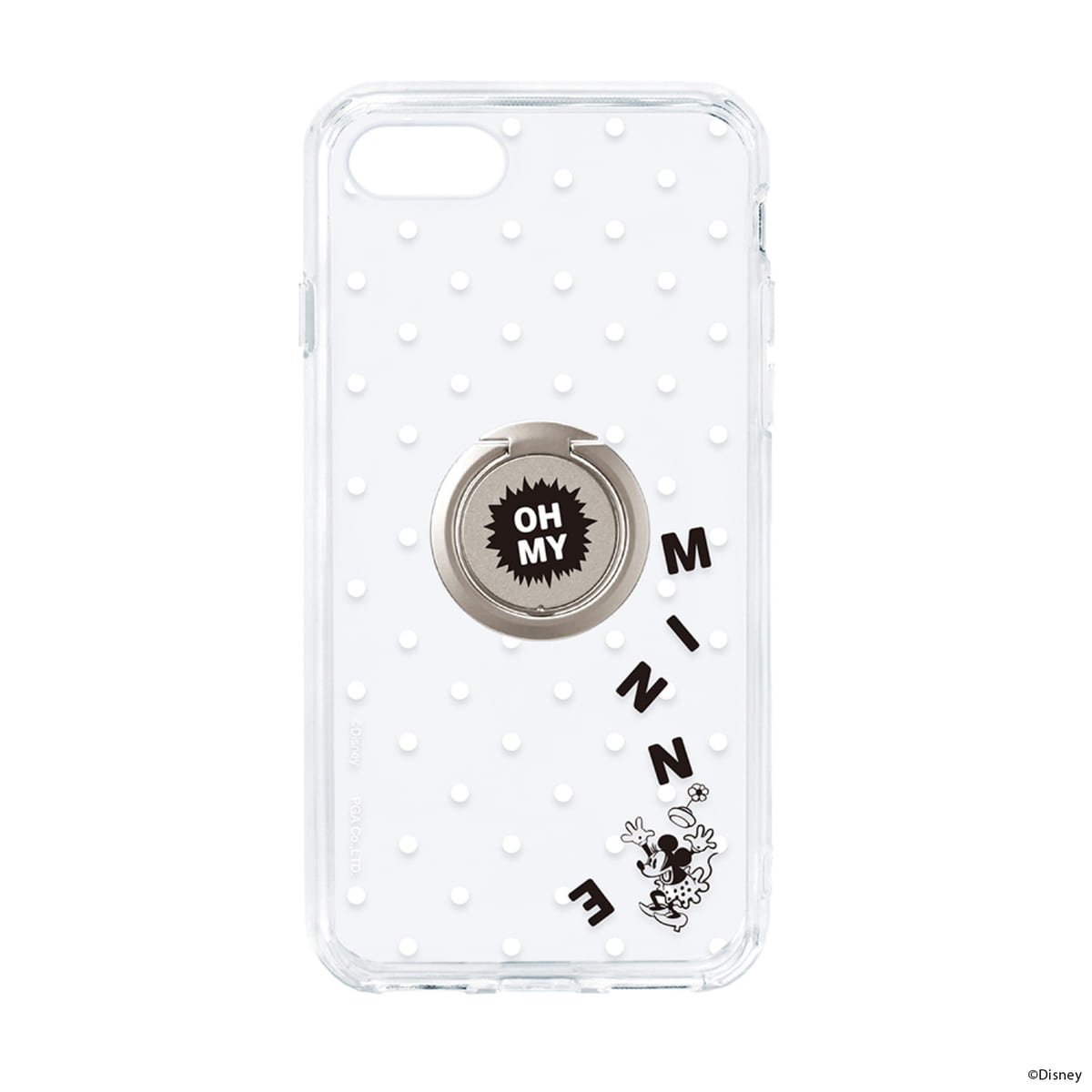ミニーマウス iPhone SE 第3世代 リング付 抗菌ハイブリッドケース2