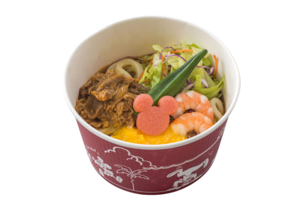 牛カルビとシュリンプと玉子の冷やしうどん