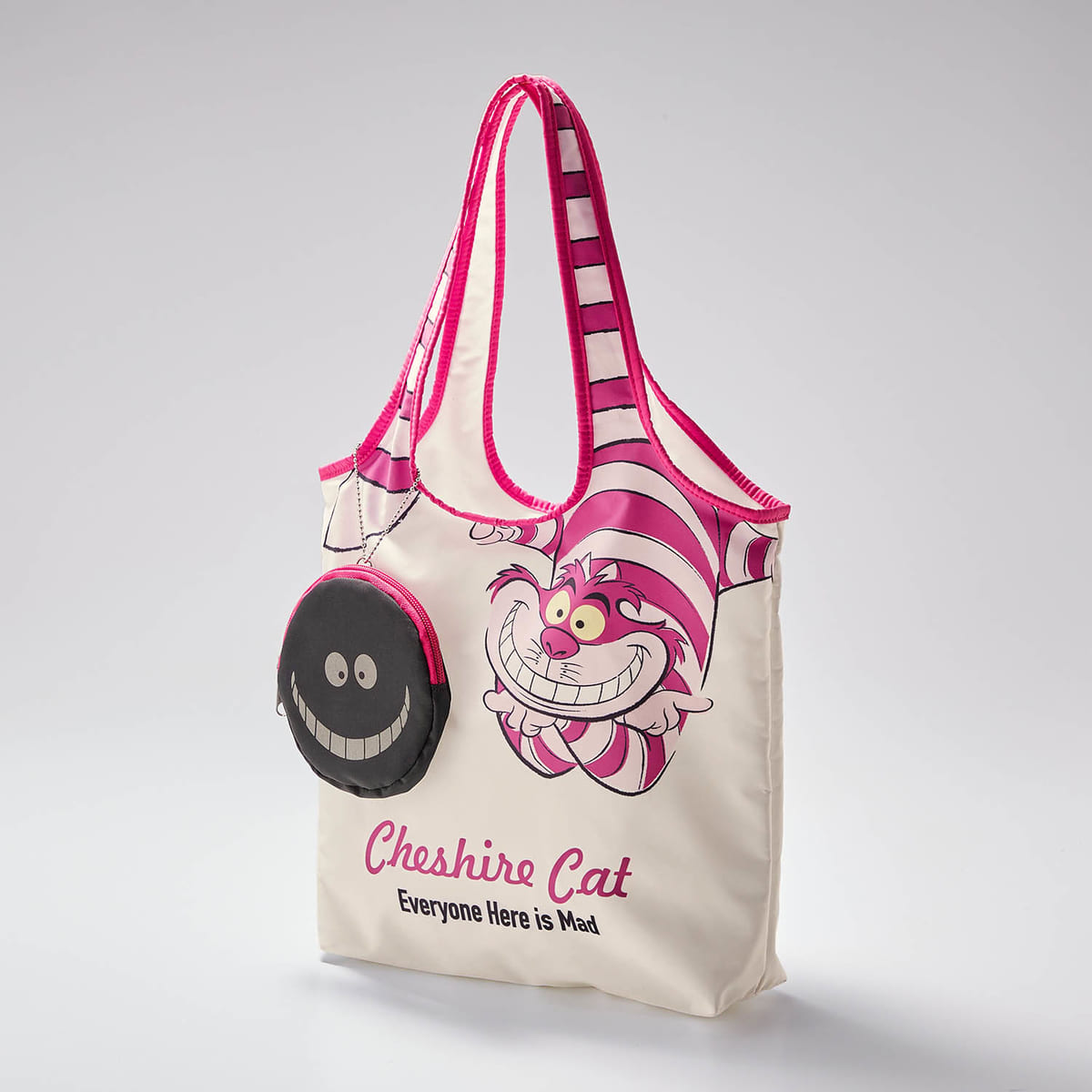 笑みを浮かべるチェシャ猫柄！ベルメゾン ディズニー『ふしぎの国のアリス』収納ケース付きショッピングバッグ