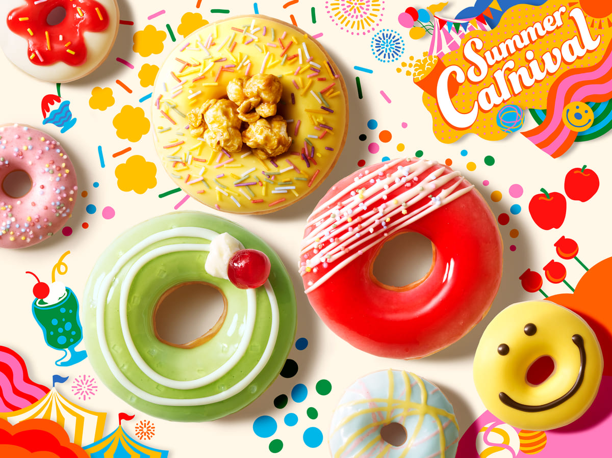 りんご飴やクリームソーダ味全3種！クリスピー・クリーム・ドーナツ「Summer Carnival」