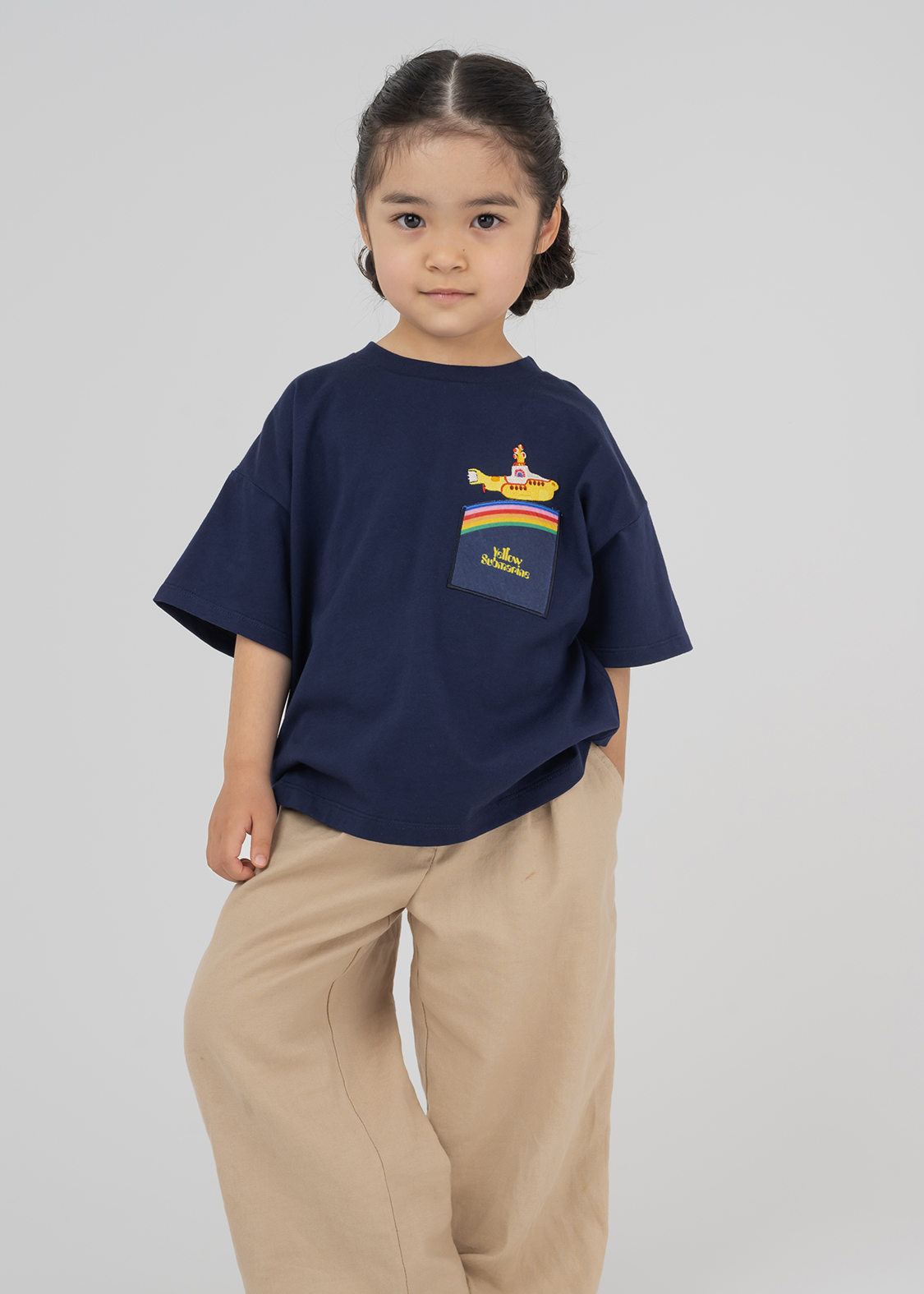 キッズ・ベビーTシャツ「イエロー・サブマリン レインボー」
