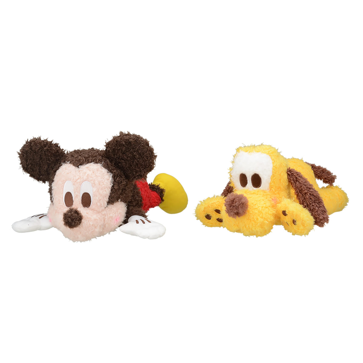 ディズニー「ミッキー＆プルート 赤いほっぺ 寝そべり スペシャルぬいぐるみ」