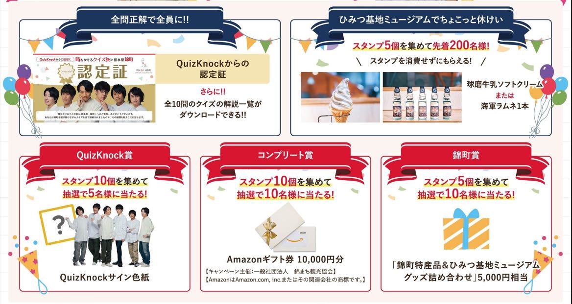 「QuizKnockからの招待状！時をかけるクイズ旅 in 熊本県・錦町」特典