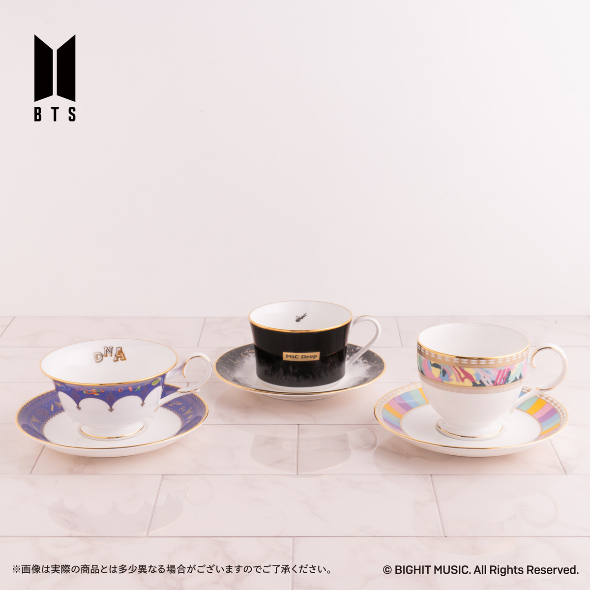 Noritake Cup＆Saucer set BTS Music Theme DNA ver.／MIC Drop ver. ／Dynamite ver.
