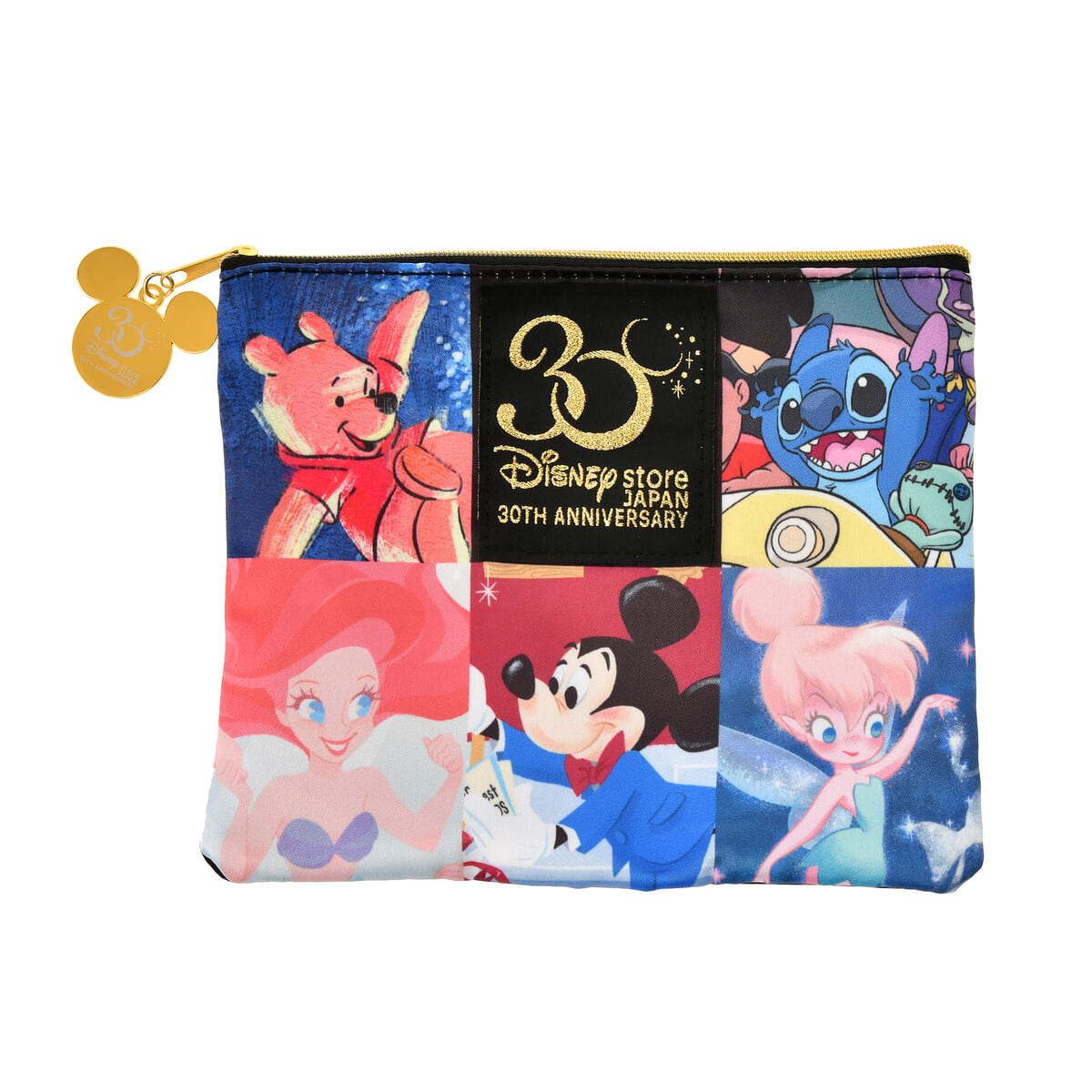 ディズニーキャラクター ポーチ フラット Disney Store Japan 30th Anniversary