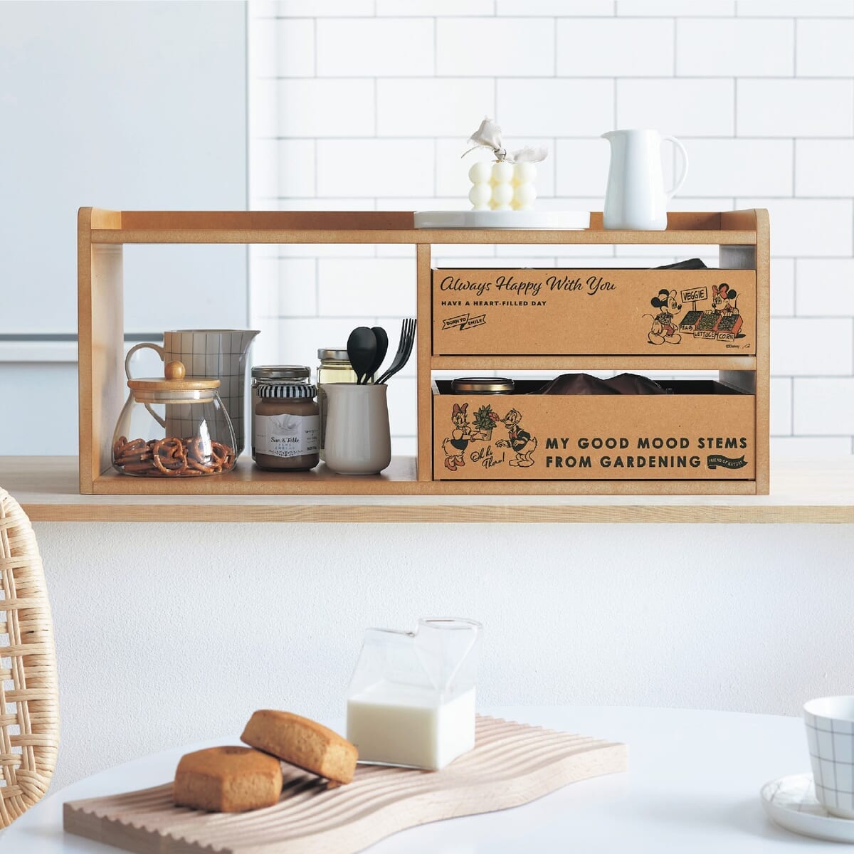 カウンター上収納ボックス　使用イメージ