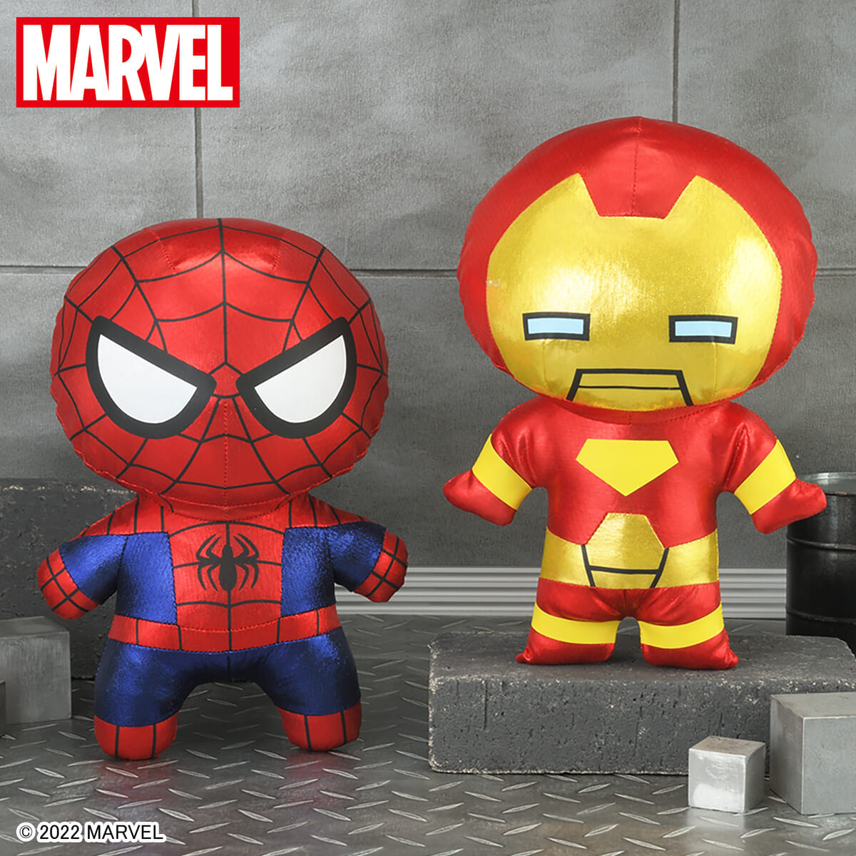 セガプライズ「MARVEL　Kawaii Art Collection　スペシャルメタリック生地ぬいぐるみ　“スパイダーマン＆アイアンマン”」
