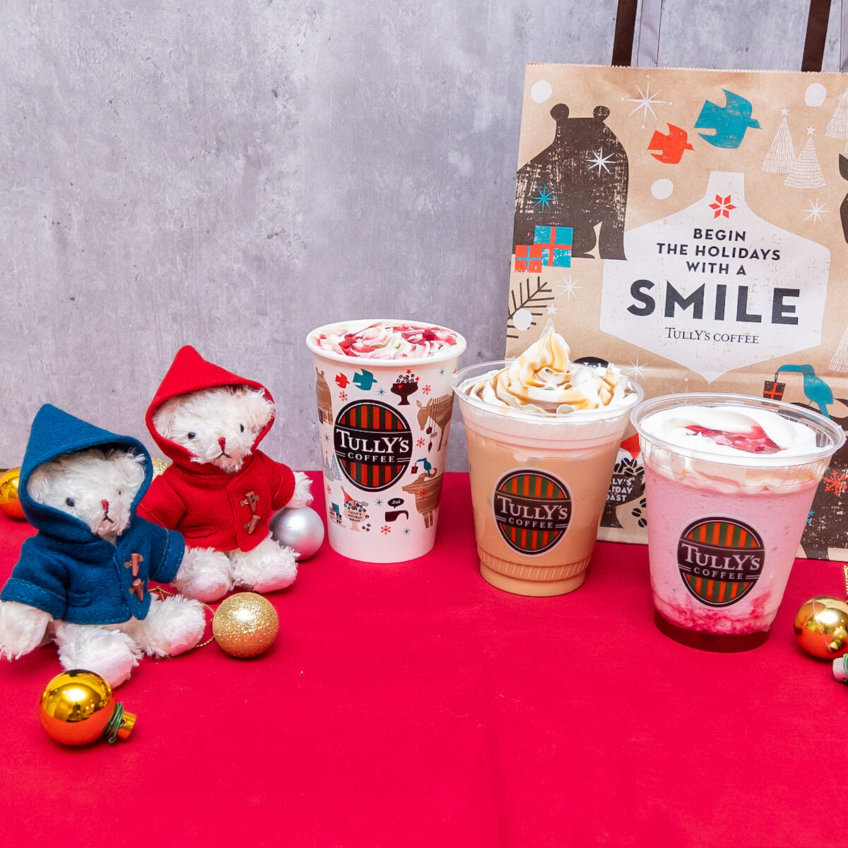 タリーズコーヒー「アイリッシュラテ／&TEA ピスタチオ＆ベリーミルクティー／ホリデーフランボワーズシェイク」