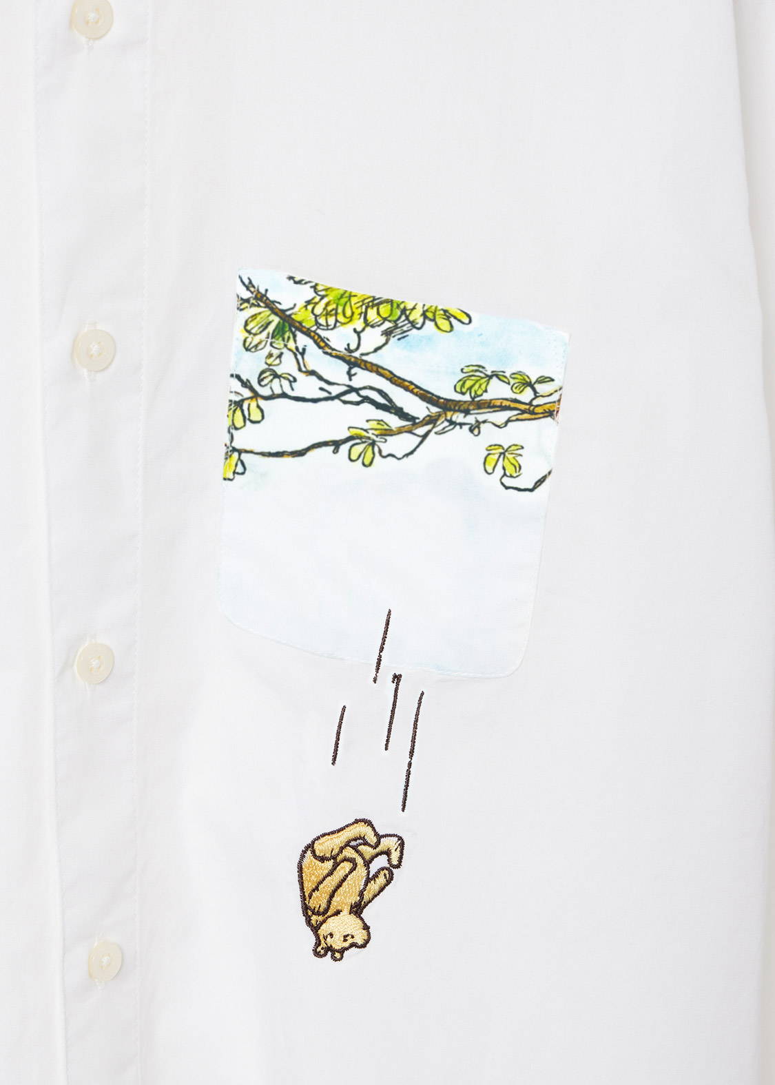 長袖シャツ「木から落ちるプー」デザインアップ