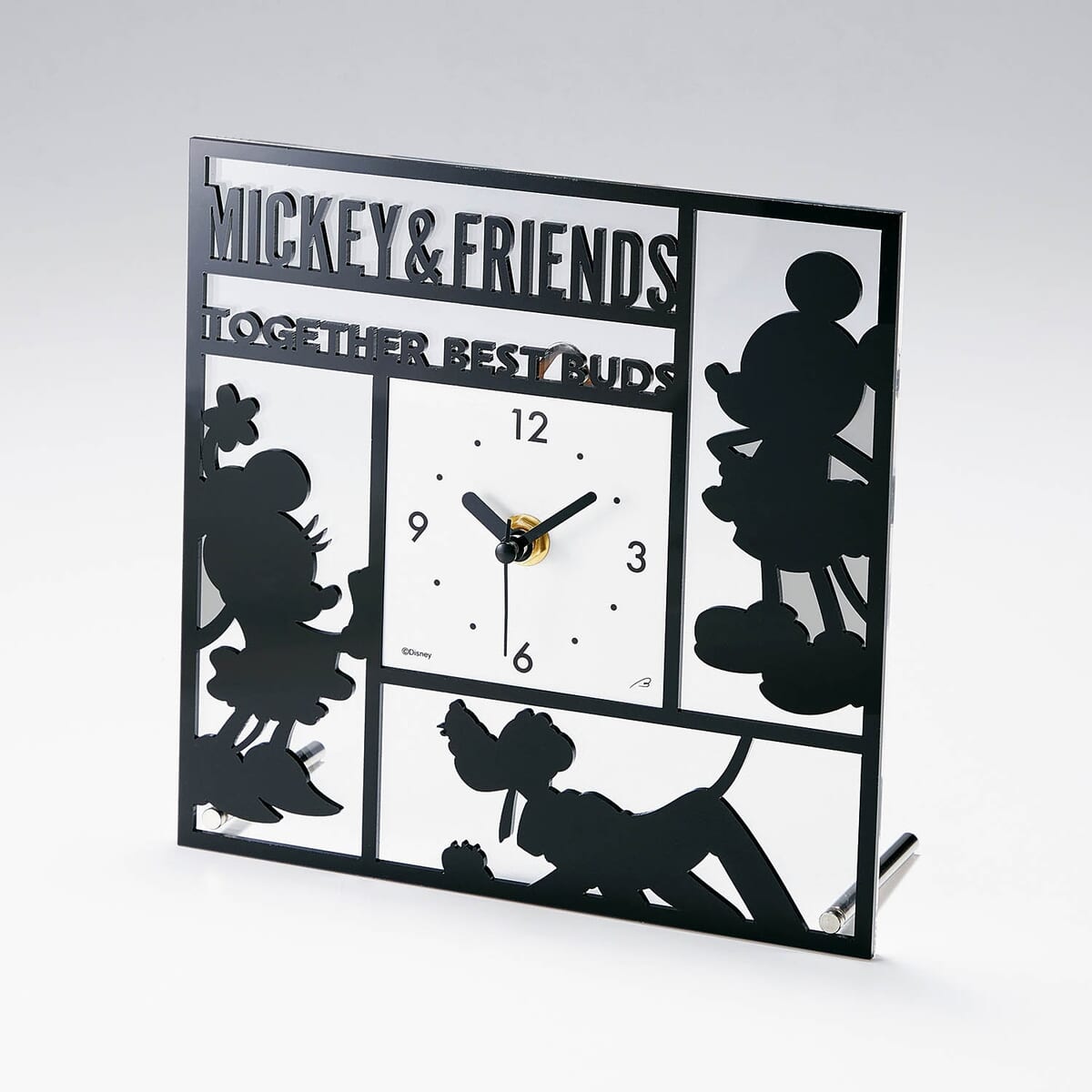 ミッキー・ミニー・プルートのシックなデザイン！ベルメゾン ディズニー「シルエットの置き時計」
