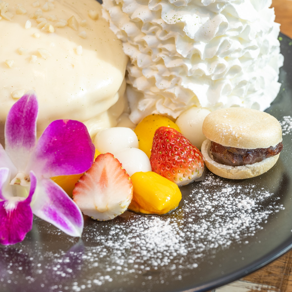 ほうじ茶とマカダミアナッツのパンケーキ　トッピング