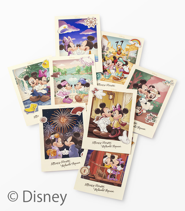 Disney SWEETS COLLECTION by 東京ばな奈「ミッキーマウス＆ミニーマウス/「銀座のキャラメルケーキ」です。」ポストカード