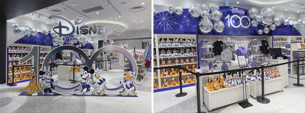 ディズニーフラッグシップ東京「Disney創立100周年コレクション」店内装飾