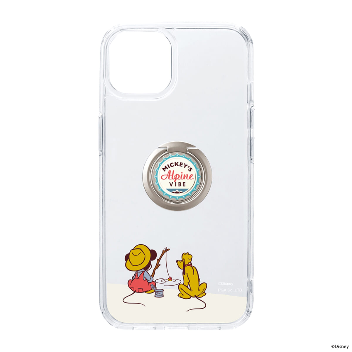 PGA ディズニー「iPhone 14用 リング付 抗菌ハイブリッドケース」ミッキーマウス