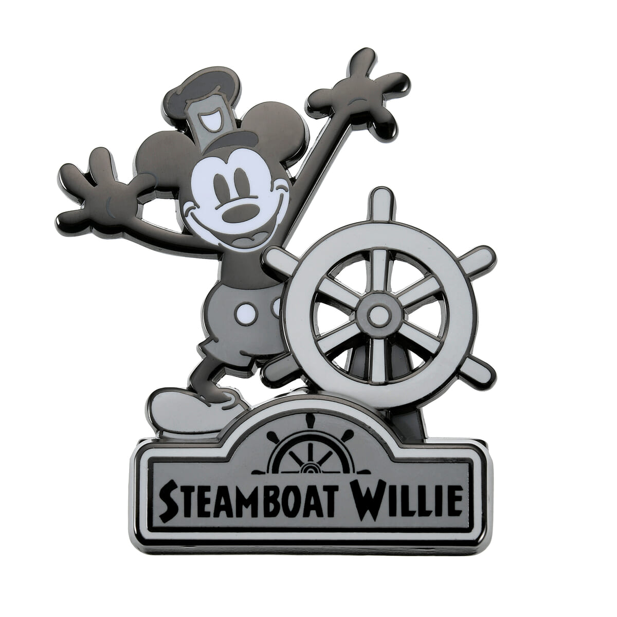 02ミッキー ピンバッジ スピン 蒸気船ウィリー Disney100 Decades 20s Collection