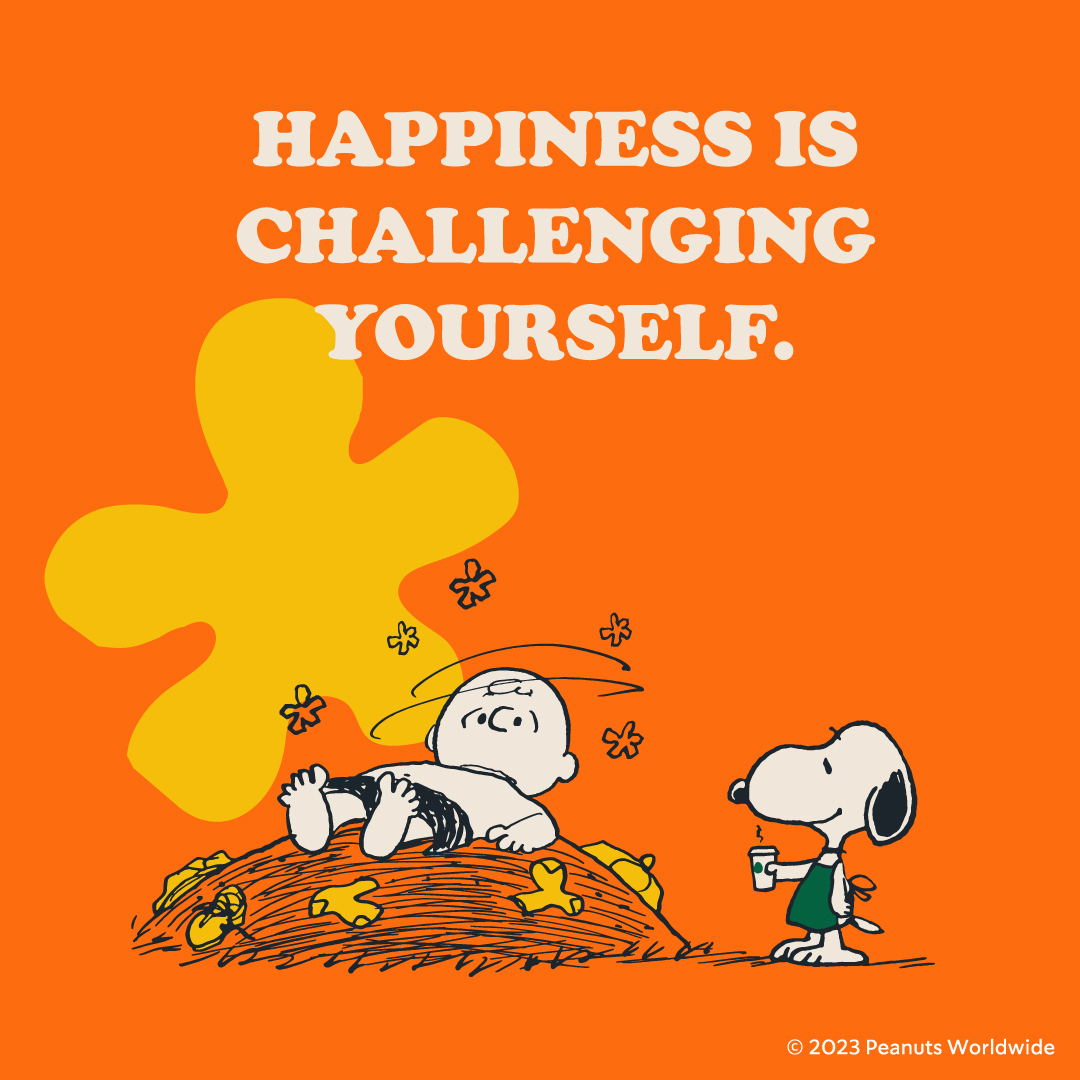 “HAPPINESS IS CHALLENGING YOURSELF.”（しあわせは、思いっきりやってみること）