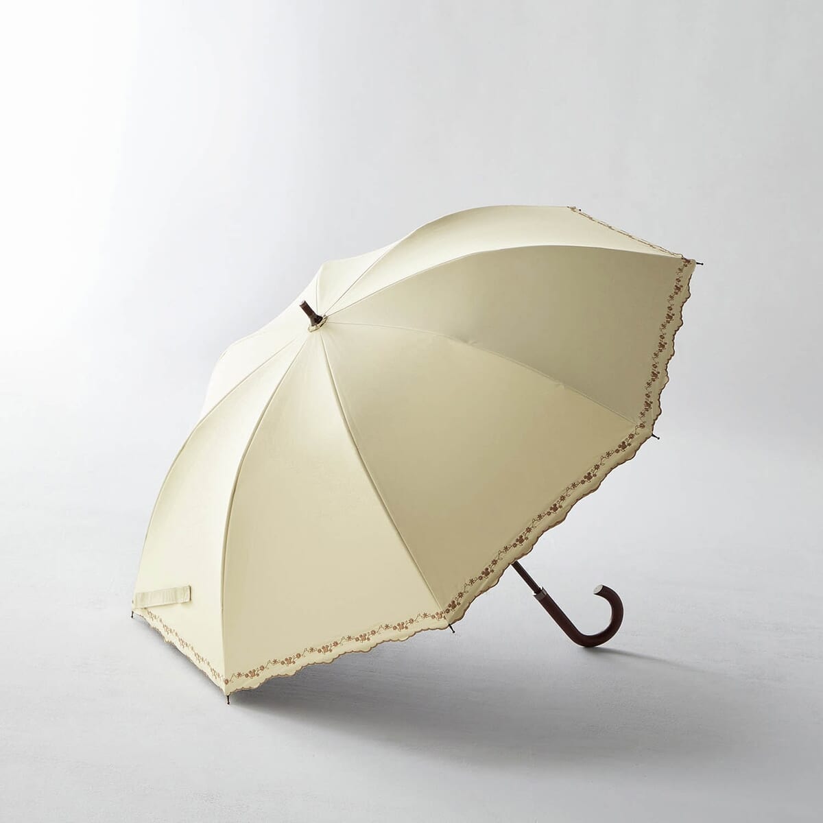 １級遮光刺繍日傘　アイボリー