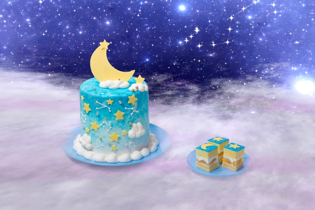 月と星空の夏みかんショートケーキ