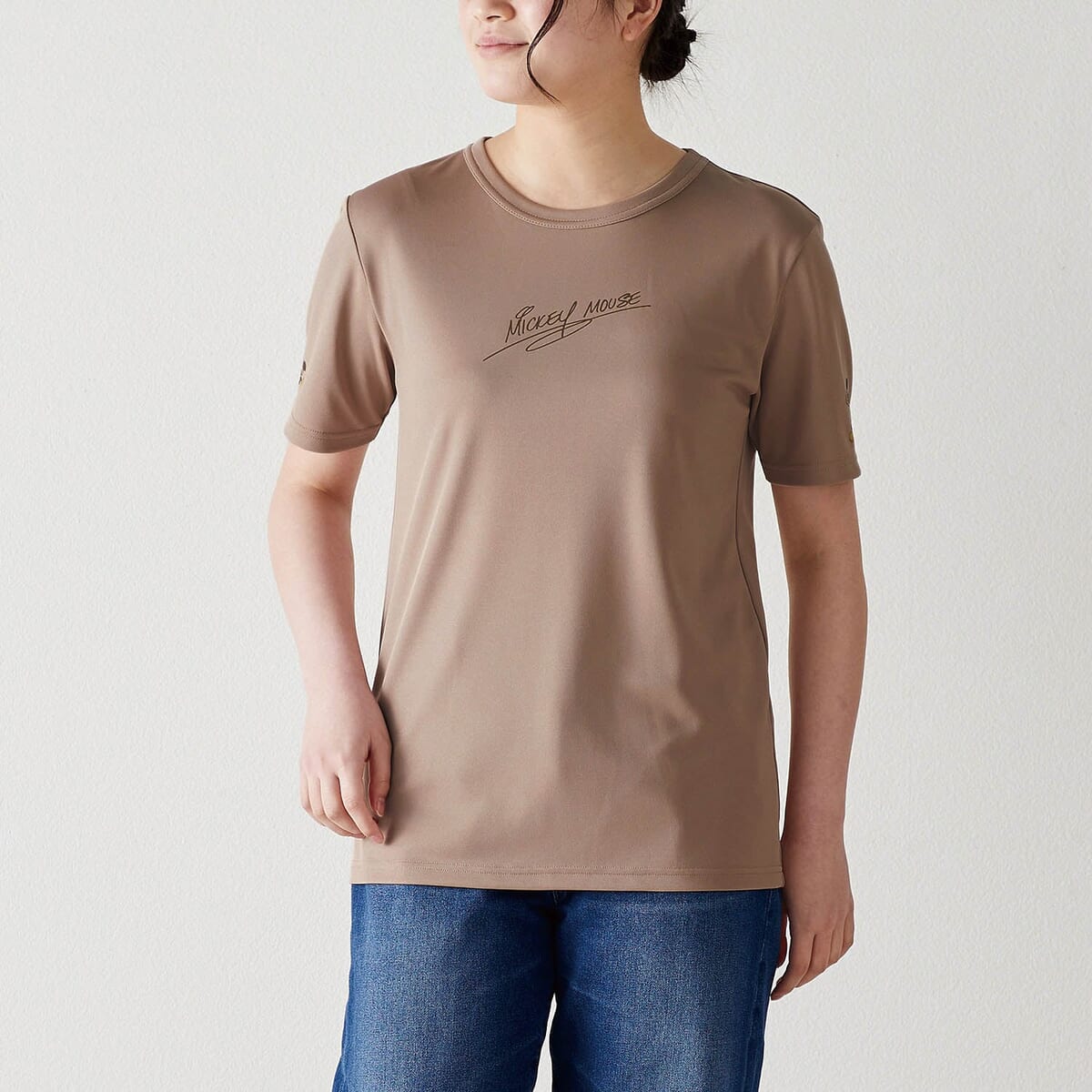 ユニセックス裏メッシュTシャツ　ミッキー